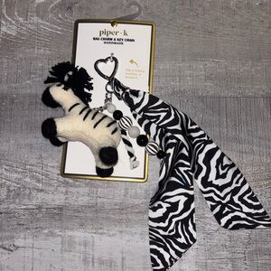 🦓VIRAL NEW Piper K Zebra Bag Charm & Key Chain